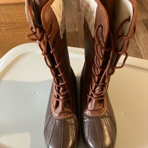 Brown Waterproof Winter Boots with Leather Upper